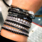Bratara Tennis Argint 925 Rodiat Negru 0.3 cm cu Diamante CZ Negre Round Cut Bratara Lasardo Gioielli