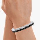 Bratara Tennis Argint 925 Rodiat Negru 0.3 cm cu Diamante CZ Negre Round Cut Bratara Lasardo Gioielli