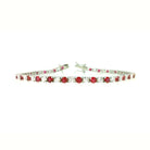 Bratara Tennis din Argint 925 Rodiat 0.3 cm cu Diamante Cubic Zirconia Albe si Rosii Bratara Lasardo Gioielli