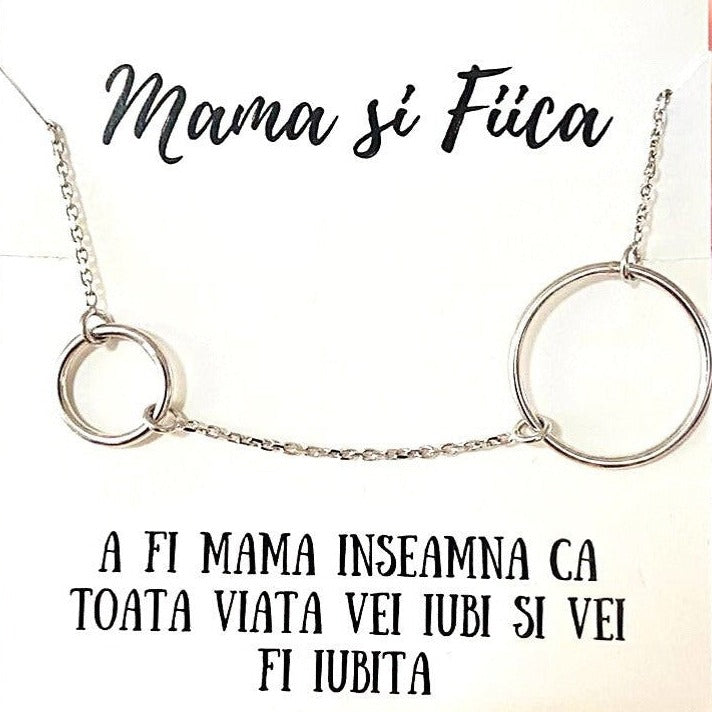 Bratara din argint 925 rodiat cu doua cercuri MAMA SI FIICA Bratara Lasardo Gioielli