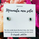 cercei argint piatra verde