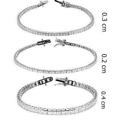 Bratara Tennis Argint 925 Rodiat 0.3 cu Diamante CZ Albe Princess Cut Bratara Lasardo Gioielli