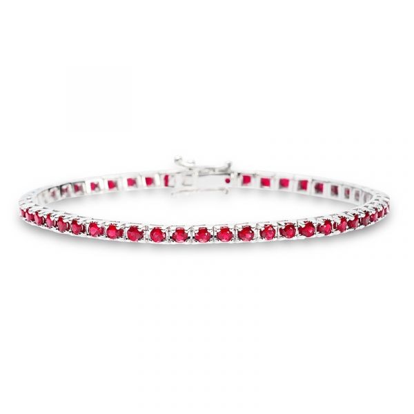 Bratara Tennis din Argint 925 Rodiat 0.3 cm cu Rubine CZ Bratara Lasardo Gioielli