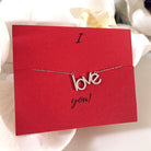 colier argint scris love