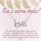 colier argint cu scris love