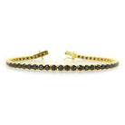 Bratara Tennis Argint 925 Rodiat Auriu 3 mm cu Diamante CZ Negre Bratara Lasardo Gioielli