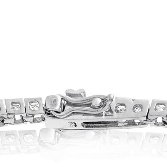 Bratara Tennis din Argint 925 Rodiat 0,2 cm cu Diamante CZ Albe Princess Cut Bratara Lasardo Gioielli