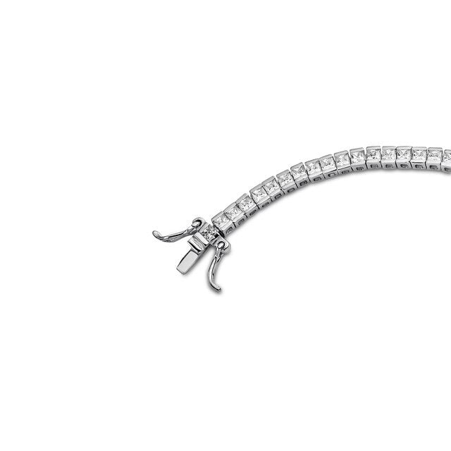 Bratara Tennis din Argint 925 Rodiat 0,2 cm cu Diamante CZ Albe Princess Cut Bratara Lasardo Gioielli