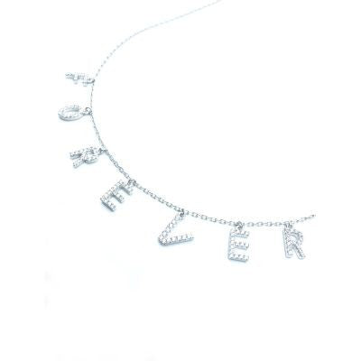 colier argint litere forever