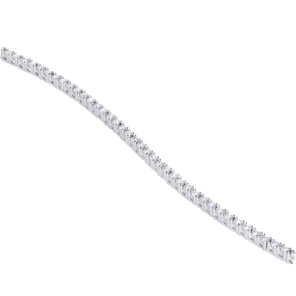 Bratara Tennis Argint 925 Rodiat Argintiu 0.2 cm cu Diamante CZ Albe Round Cut Bratara Lasardo Gioielli