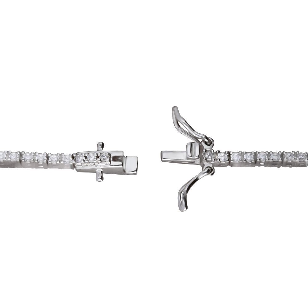 Bratara Tennis Argint 925 Rodiat Argintiu 0.2 cm cu Diamante CZ Albe Round Cut Bratara Lasardo Gioielli