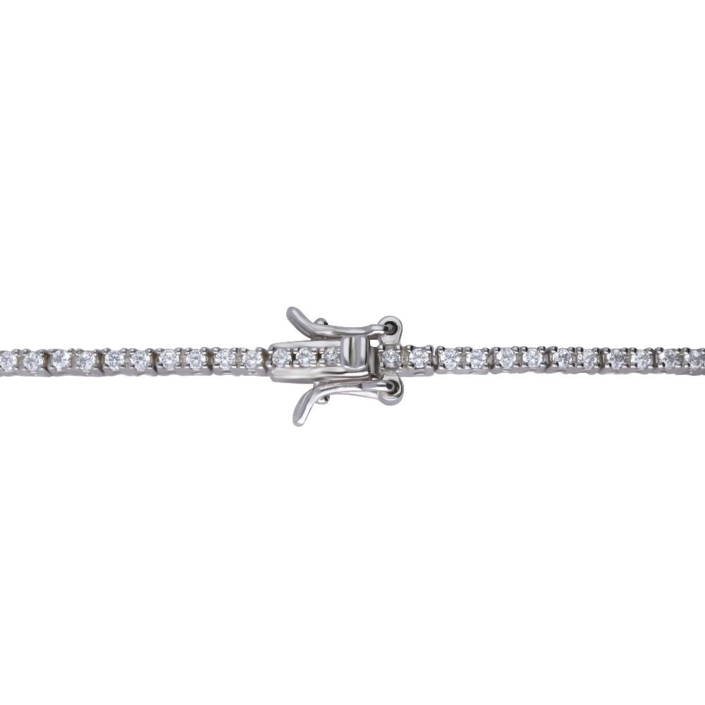 Bratara Tennis Argint 925 Rodiat Argintiu 0.2 cm cu Diamante CZ Albe Round Cut Bratara Lasardo Gioielli