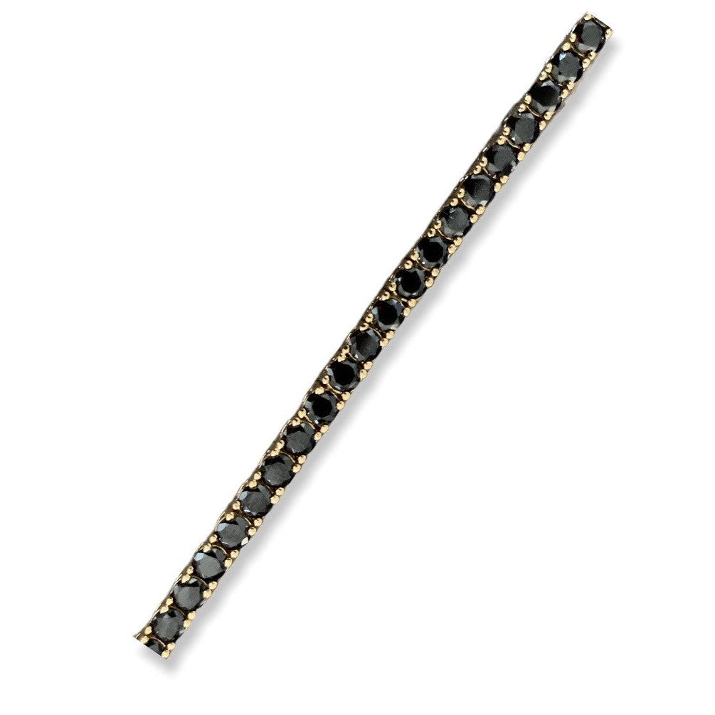 Bratara Tennis Argint 925 Rodiat Auriu 3 mm cu Diamante CZ Negre Bratara Lasardo Gioielli