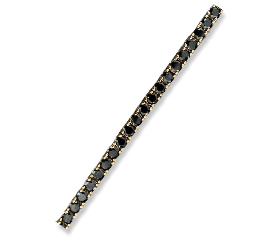 Bratara Tennis Argint 925 Rodiat Auriu 3 mm cu Diamante CZ Negre Bratara Lasardo Gioielli
