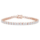 Bratara Tennis Argint 925 Rodiat Rose Gold 0.3 cm cu Diamante Cubic Zirconia Albe Round Cut Bratara Lasardo Gioielli