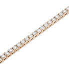 Bratara Tennis Argint 925 Rodiat Rose Gold 0.3 cm cu Diamante Cubic Zirconia Albe Round Cut Bratara Lasardo Gioielli