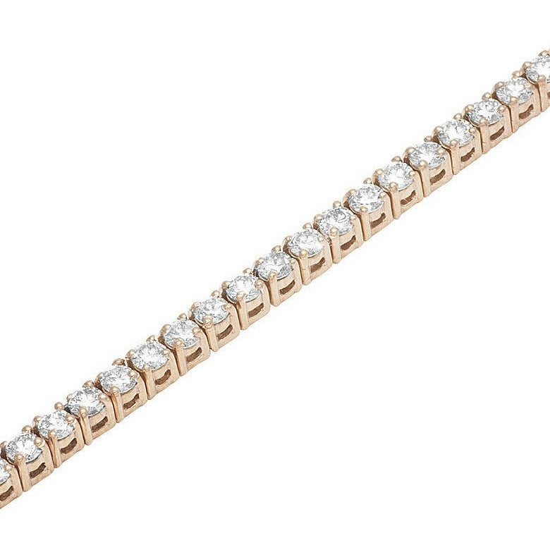 Bratara Tennis Argint 925 Rodiat Rose Gold 0.3 cm cu Diamante Cubic Zirconia Albe Round Cut Bratara Lasardo Gioielli