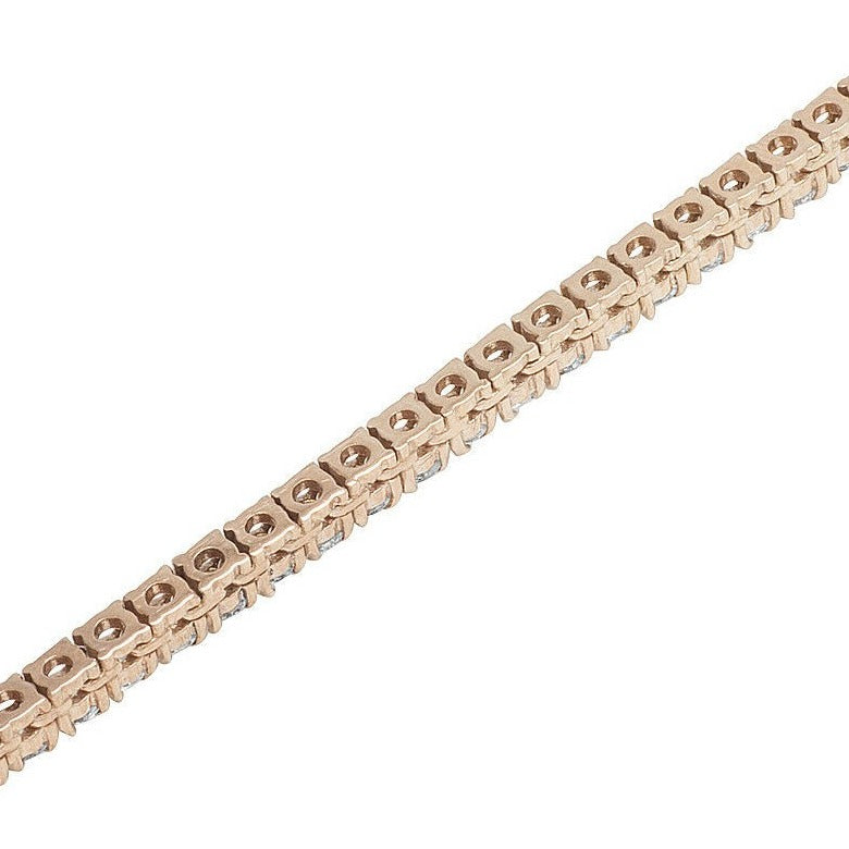 Bratara Tennis Argint 925 Rodiat Rose Gold 0.3 cm cu Diamante Cubic Zirconia Albe Round Cut Bratara Lasardo Gioielli