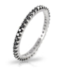 inel argint cu pietre negre