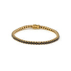 Bratara Tennis Argint 925 Rodiat Auriu 3 mm cu Diamante CZ Negre Bratara Lasardo Gioielli