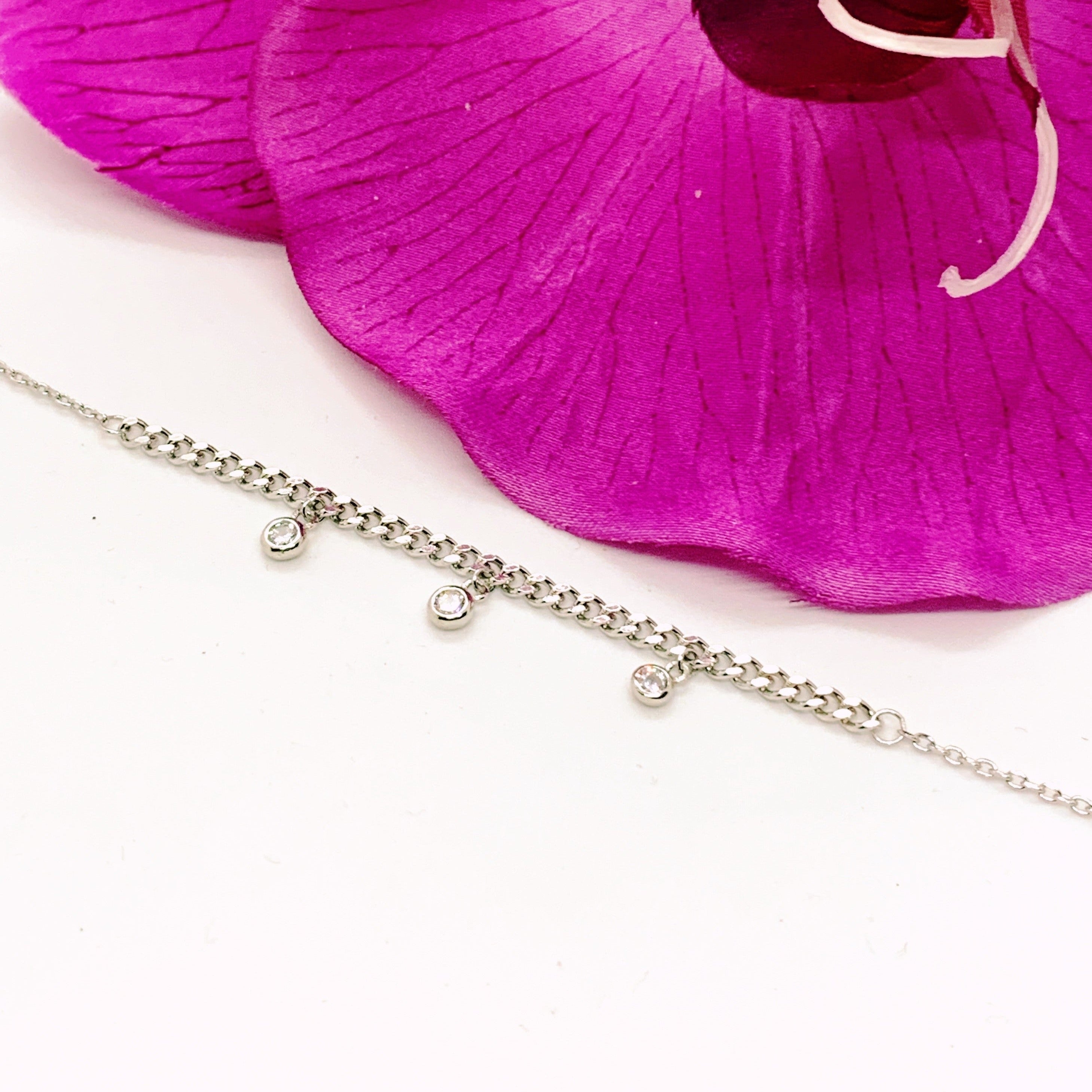 Bratara din argint 925 rodiat cu 3 charms-uri punto luce Bratara Lasardo Gioielli