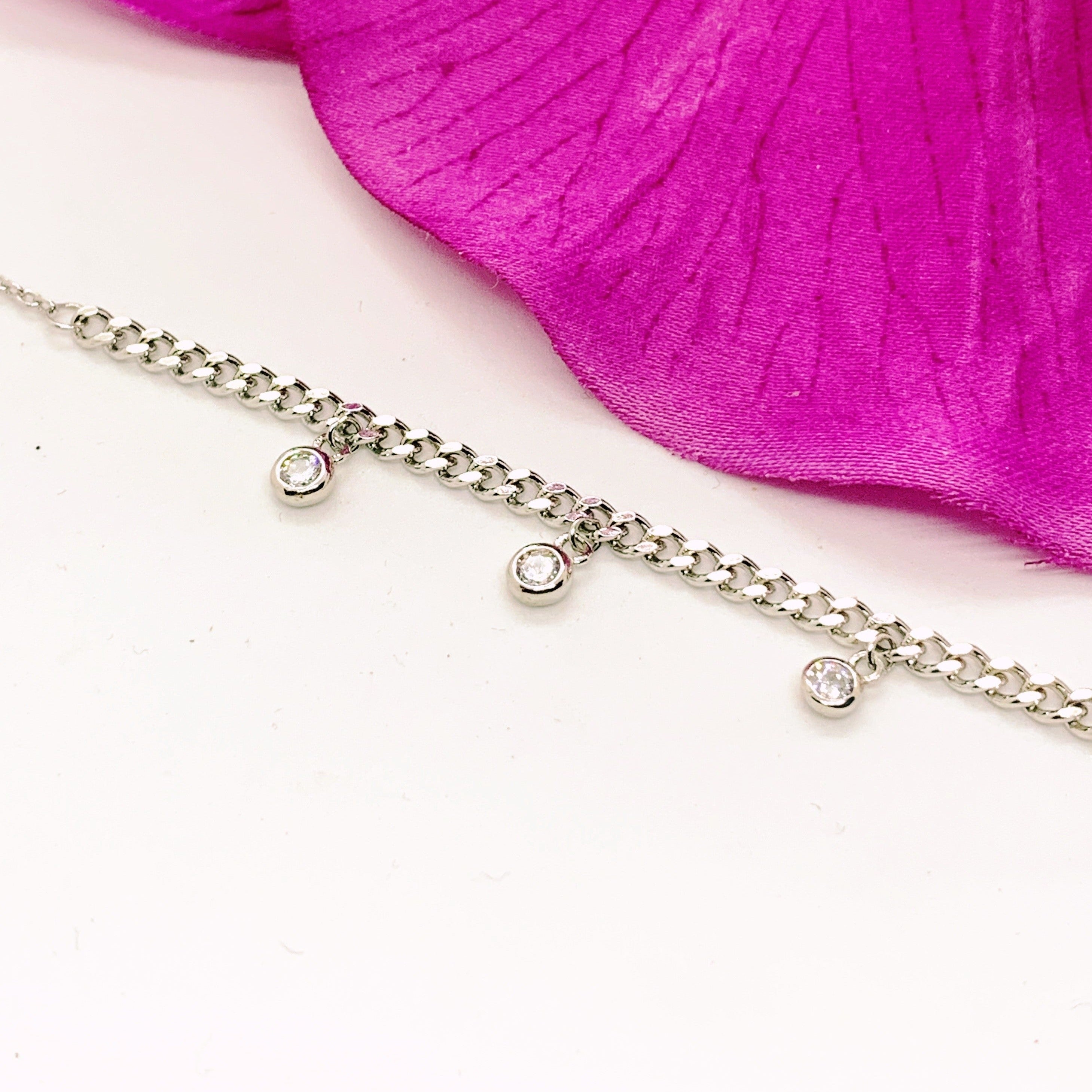 Bratara din argint 925 rodiat cu 3 charms-uri punto luce Bratara Lasardo Gioielli