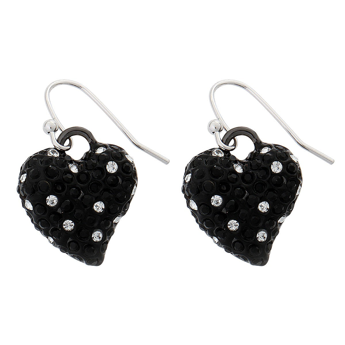 Cercei Guess cu inimi in pietre negre si albe Cercei Lasardo Gioielli