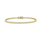 Bratara Tennis Argint 925 Rodiat Auriu 2mm cu Diamante CZ Albe Round Cut Bratara Lasardo Gioielli