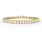 Bratara Tennis Argint 925 Rodiat Auriu 0.4 cm cu Diamante Cubic Zirconia Albe Princess Cut Bratara Lasardo Gioielli