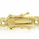 Bratara Tennis Argint 925 Rodiat Auriu 0.4 cm cu Diamante Cubic Zirconia Albe Princess Cut Bratara Lasardo Gioielli