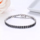 Bratara Tennis Argint 925 Rodiat Argintiu 0.3 cm cu Diamante CZ Negre Round Cut Bratara Lasardo Gioielli