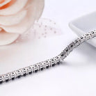 Bratara Tennis Argint 925 Rodiat Argintiu 0.3 cm cu Diamante CZ Negre Round Cut Bratara Lasardo Gioielli