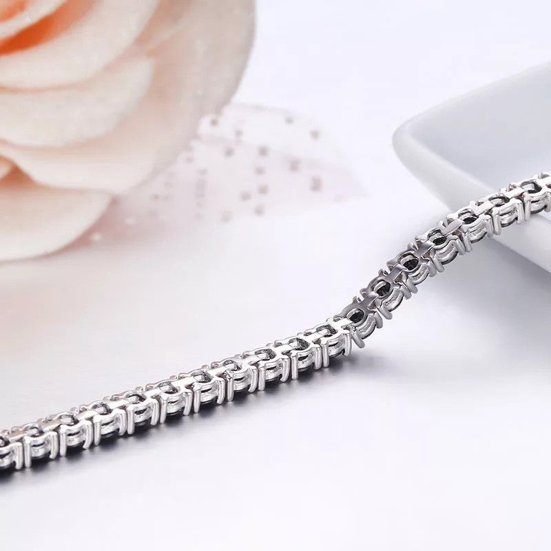 Bratara Tennis Argint 925 Rodiat Argintiu 0.3 cm cu Diamante CZ Negre Round Cut Bratara Lasardo Gioielli
