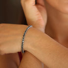 Bratara Tennis Argint 925 Rodiat Argintiu 0.3 cm cu Diamante CZ Negre Round Cut Bratara Lasardo Gioielli