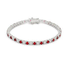 Bratara Tennis din Argint 925 Rodiat 0.3 cm cu Diamante Cubic Zirconia Albe si Rosii Bratara Lasardo Gioielli