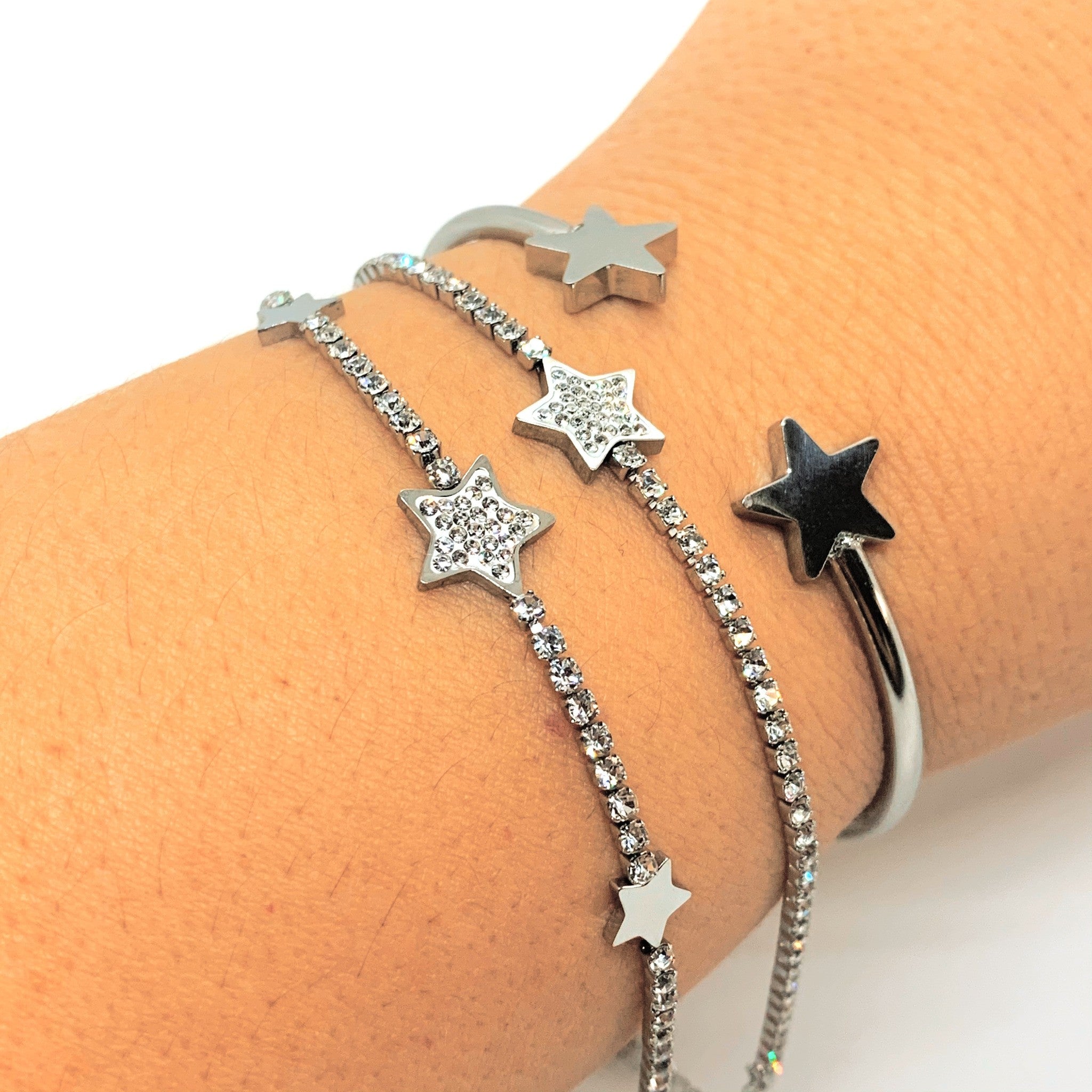 Bratara fixa Think Positive cu stele Bratara Lasardo Gioielli