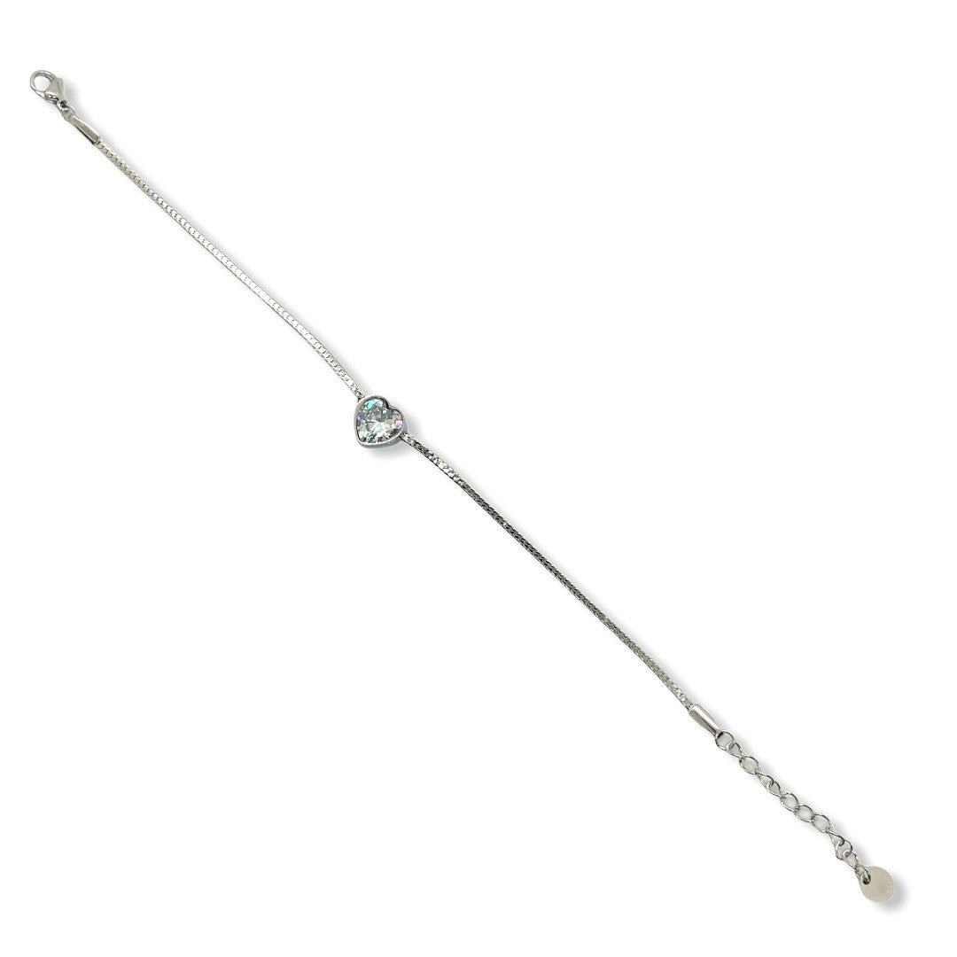 Bratara Think Positive cu inima argintie Bratara Lasardo Gioielli