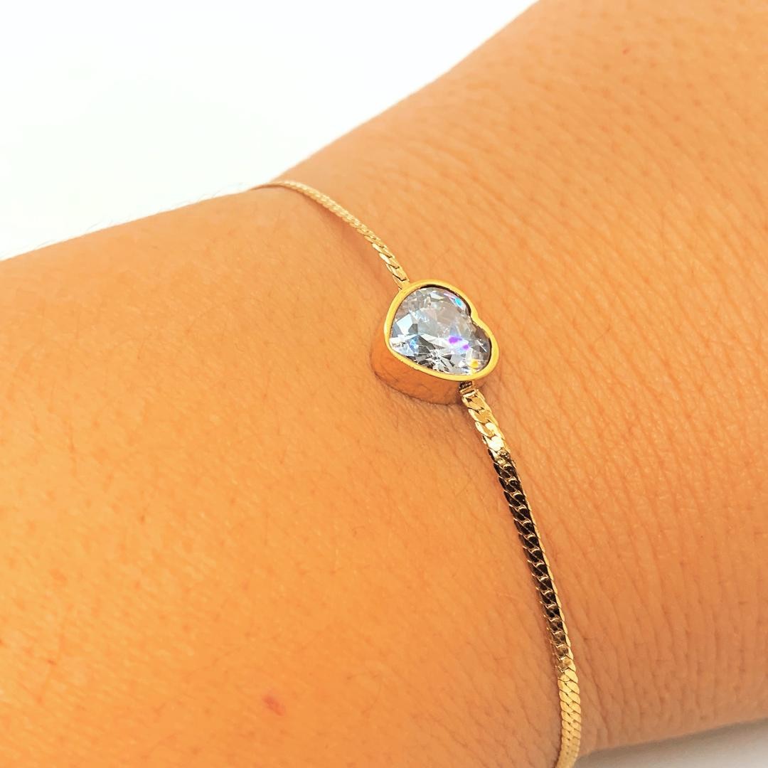 Bratara Think Positive cu inima aurie Bratara Lasardo Gioielli