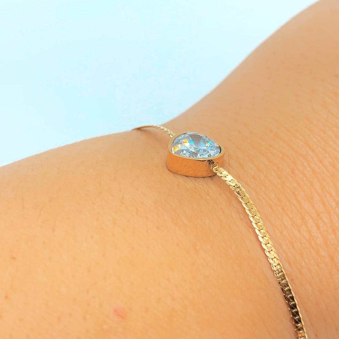 Bratara Think Positive cu inima aurie Bratara Lasardo Gioielli