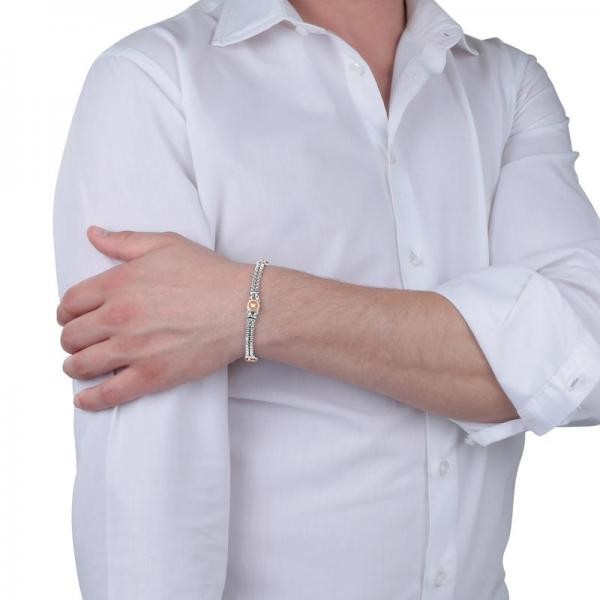 Bratara barbateasca Sector marine cu 3 busole rose gold Bratara Lasardo Gioielli