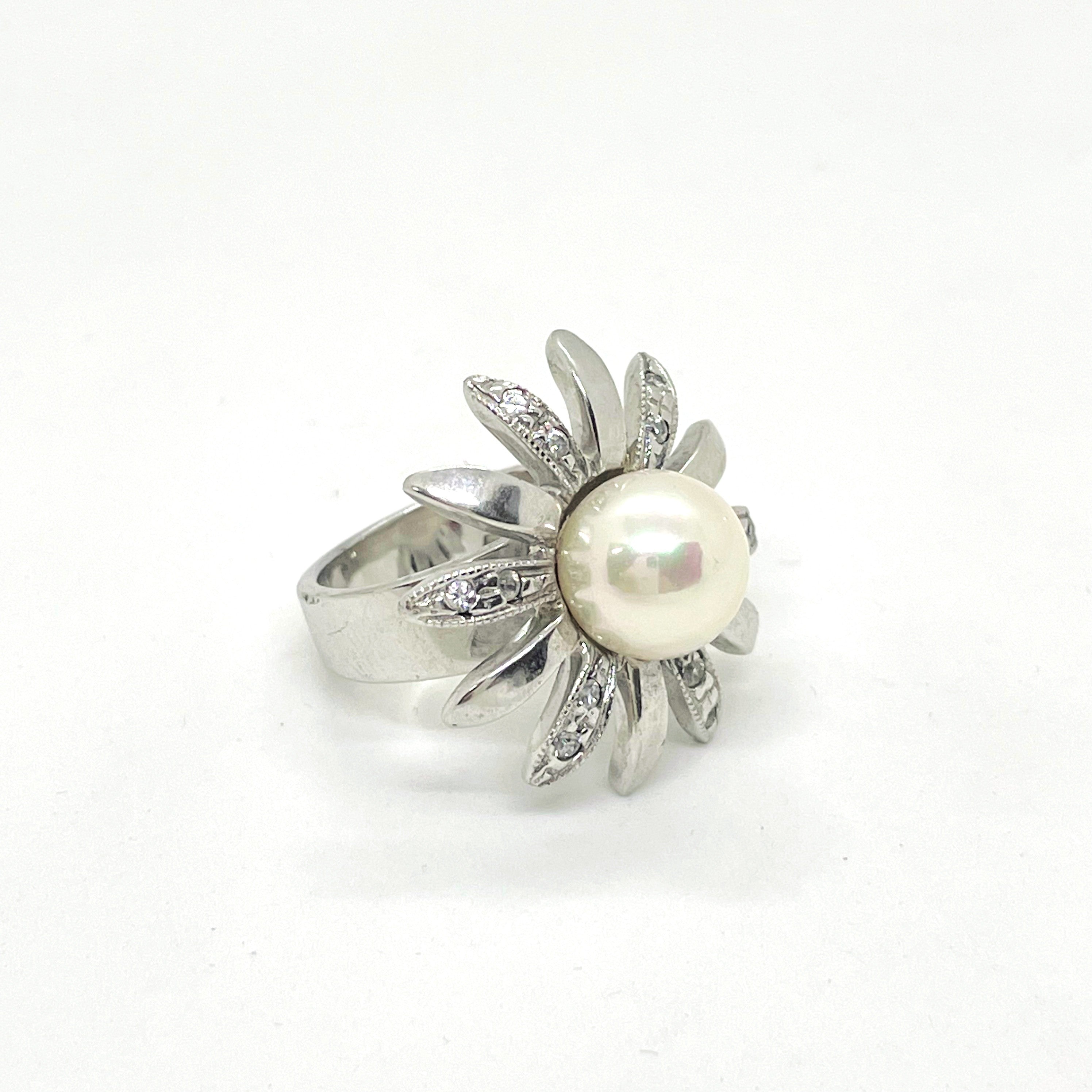 inel argint cu perla