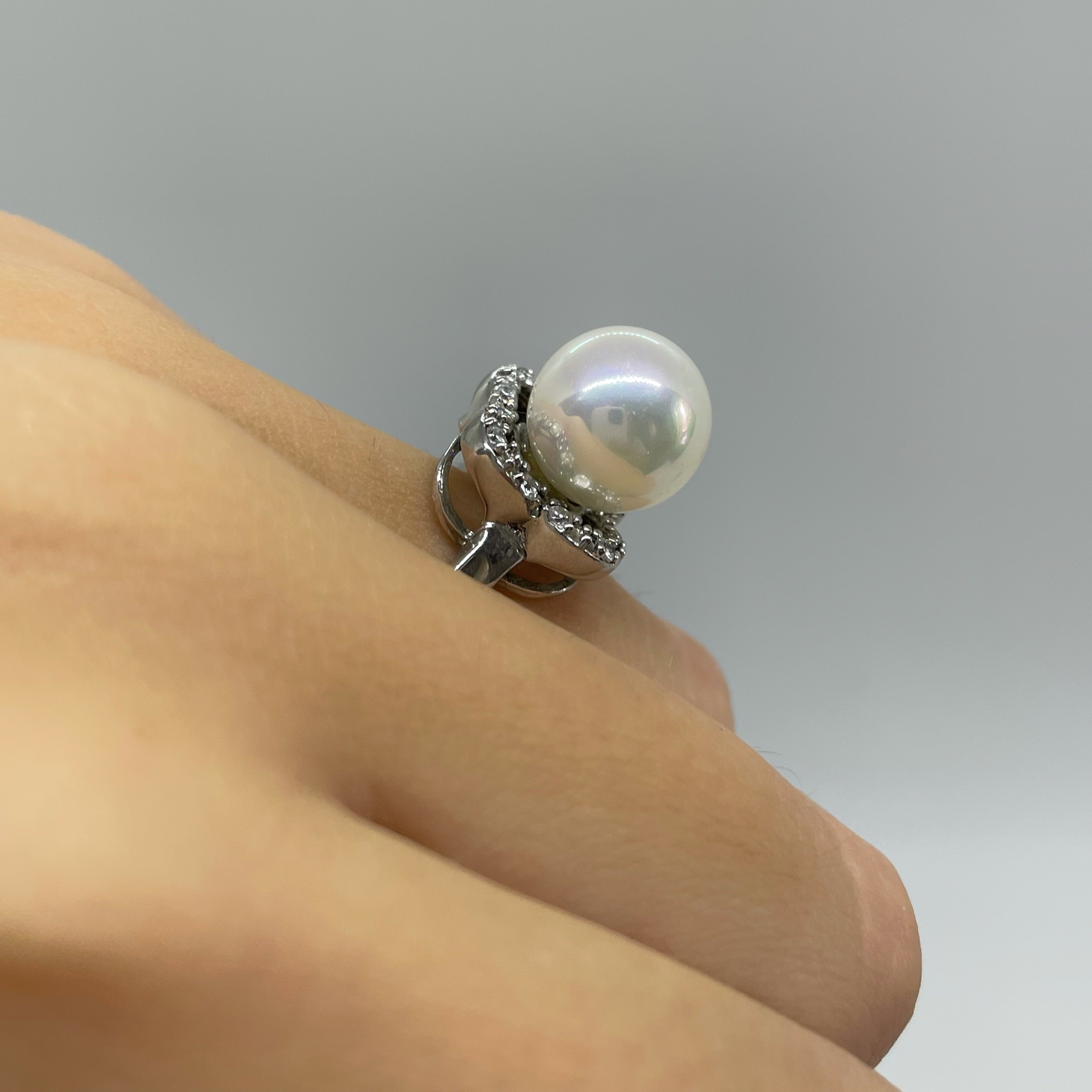 inel argint cu perla