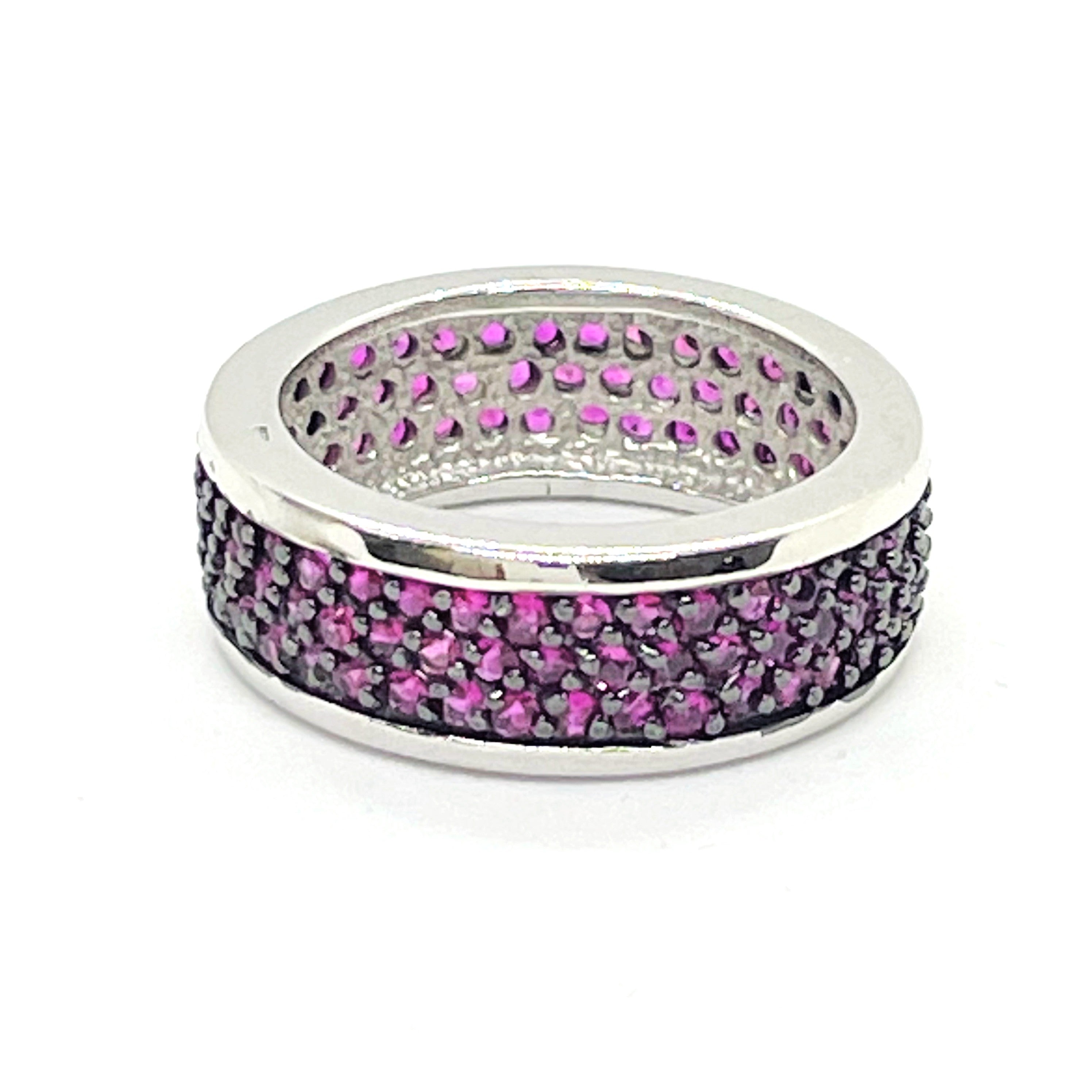 inel argint cu pietre ciclame