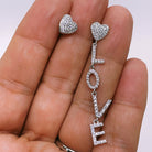 Cercei asimetrici din argint 925 rodiat cu diamante CZ albe Cercei Lasardo Gioielli