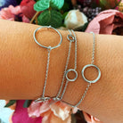 Bratara din argint 925 rodiat cu doua cercuri Bratara Lasardo Gioielli