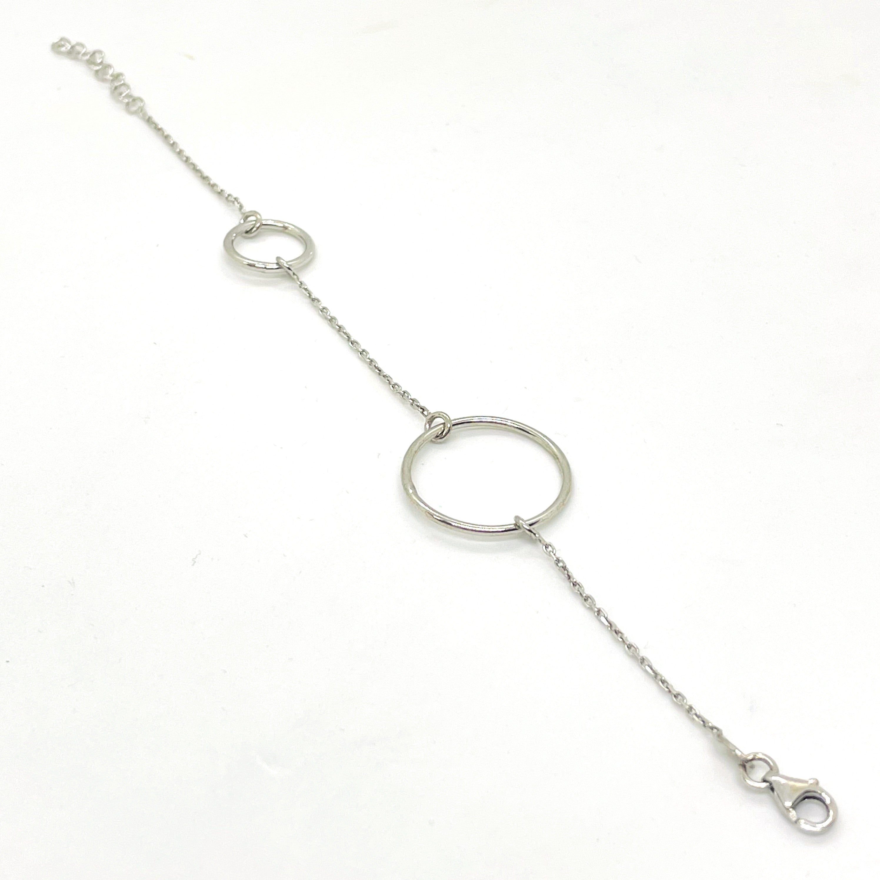 Bratara din argint 925 rodiat cu doua cercuri Bratara Lasardo Gioielli