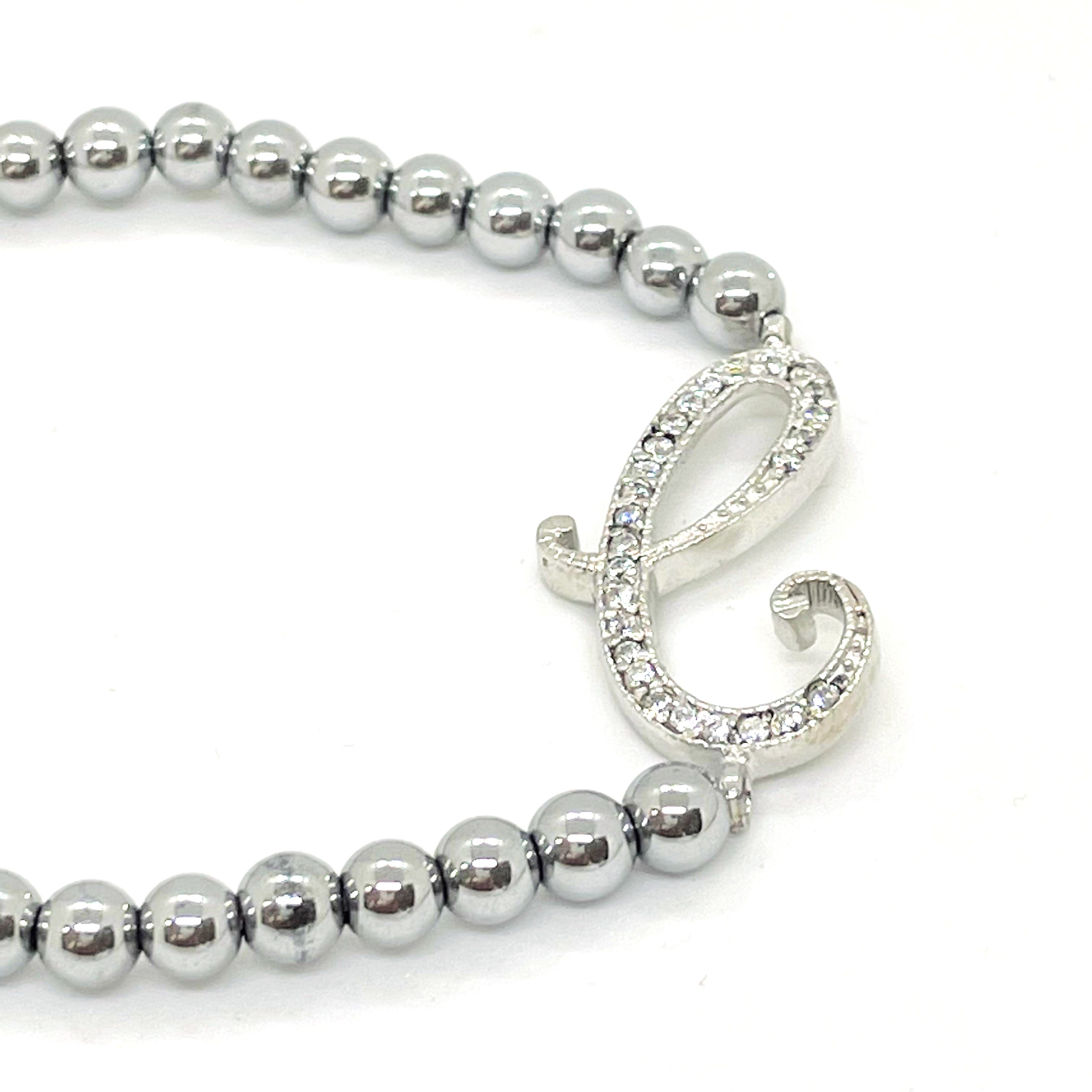 Bratara din argint 925 rodiat cu litera C Bratara Lasardo Gioielli