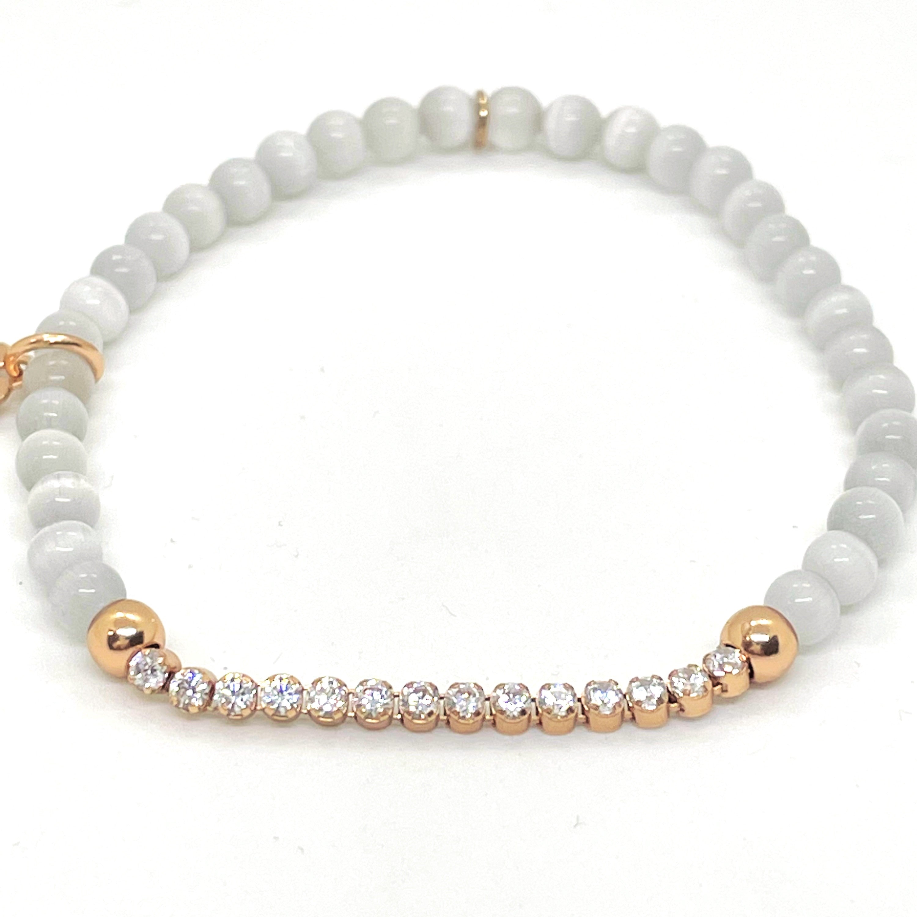 Bratara din argint 925 cu howlit si diamante CZ albe Bratara Lasardo Gioielli