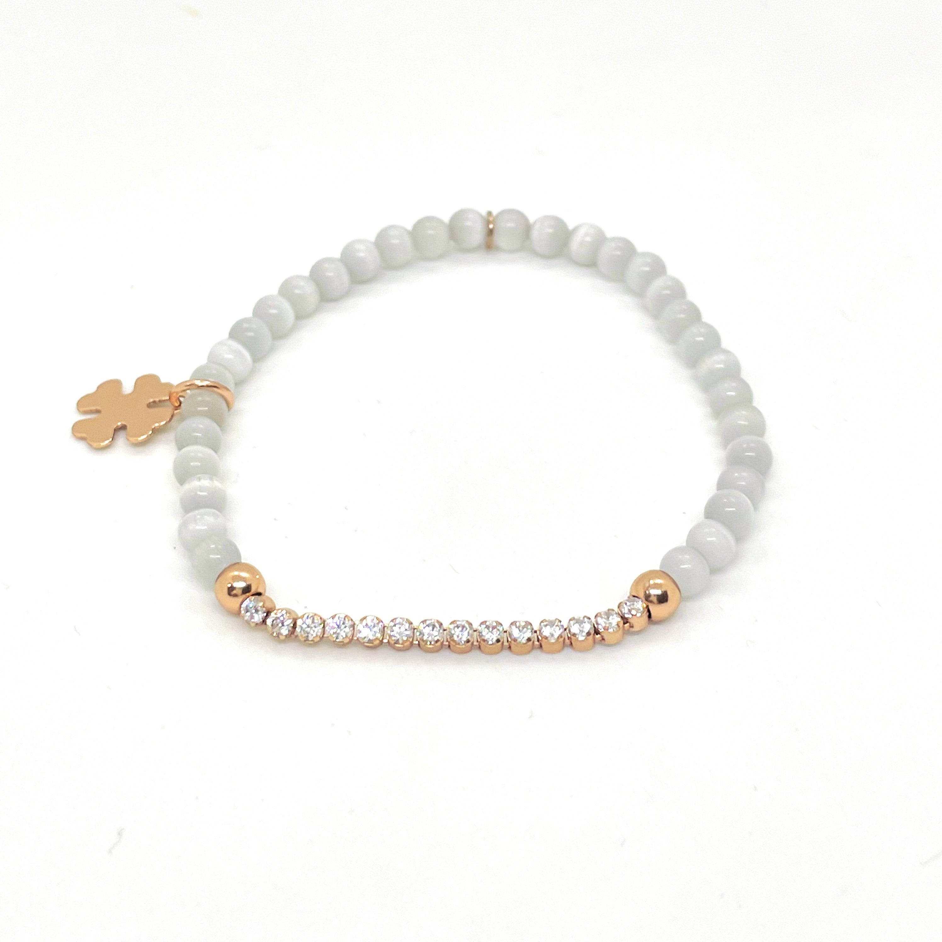 Bratara din argint 925 cu howlit si diamante CZ albe Bratara Lasardo Gioielli