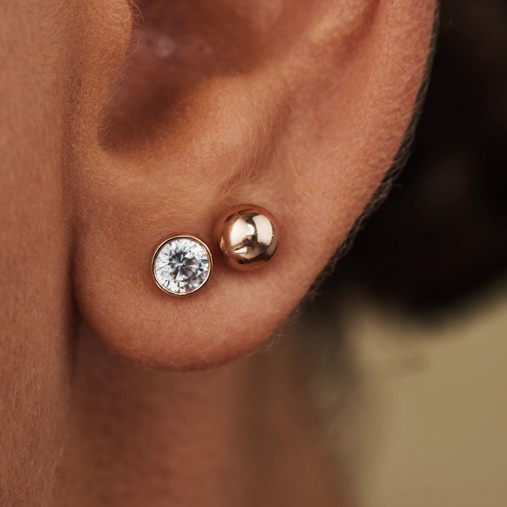 cercei argint bilute rose gold